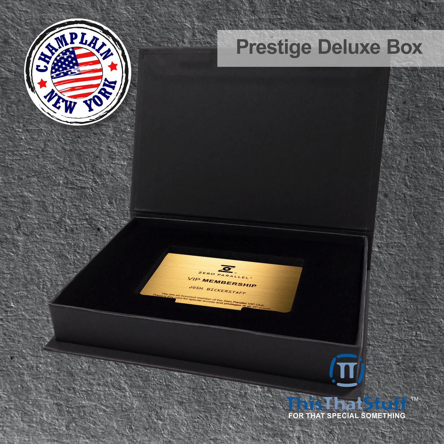 PRESTIGE Deluxe Magnetic Card Holder Box – Custom Printed Card Box with Exquisite Matte Laminated Sleeve and Velvet Interior